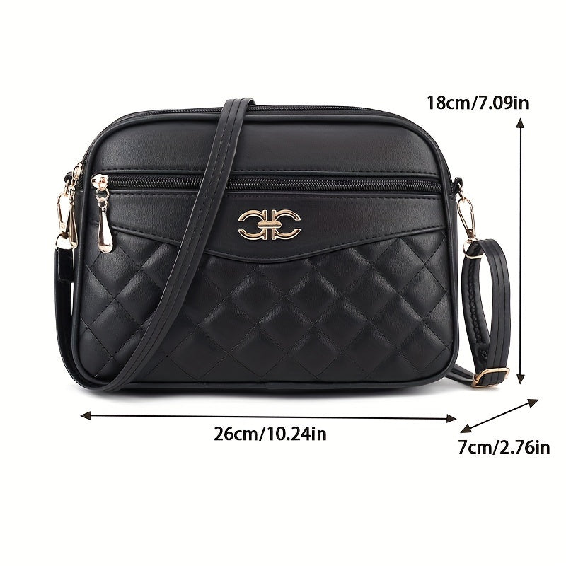Chic Quilted Crossbody Elegant Solid Color Womens Bag