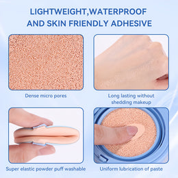 AMG Air Cushion Foundation Threeinone Moisturizing Concealing Oil Control Lightweight Texture Longlasting Breathable Natural Glow Ivory White Natural Rose Pink Perfect for All Skin Tones
