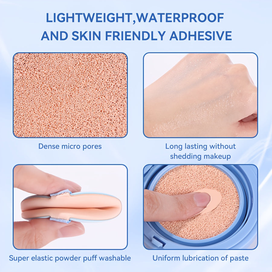 AMG Air Cushion Foundation Threeinone Moisturizing Concealing Oil Control Lightweight Texture Longlasting Breathable Natural Glow Ivory White Natural Rose Pink Perfect for All Skin Tones