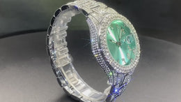 MISSFOX Couples Luxury Ice Blue Rhinestone Quartz Watches