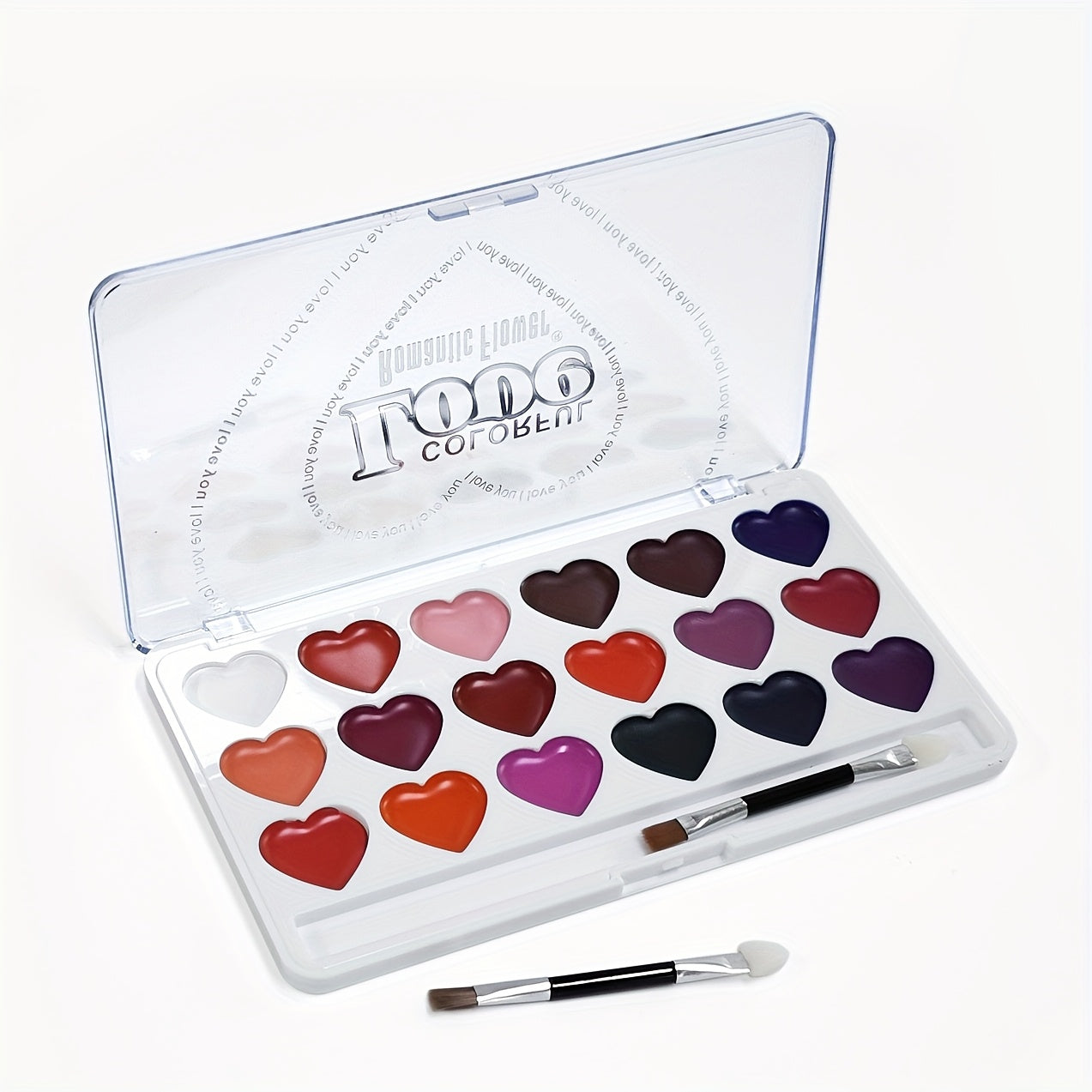 18Shade Heart Lip Glaze Palette LongLasting Moisturizing Color