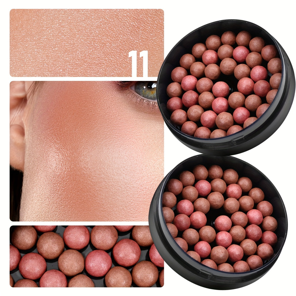 FaRRES Roller Blush  3D Glossy Matte Finish Boost Coverage  Brightening DualEnded Brush for Daily Use Shopping Selfies Stage Evening Makeup  Mixed Colors Stage Makeup Sleek Packaging Highquality Cosmetics