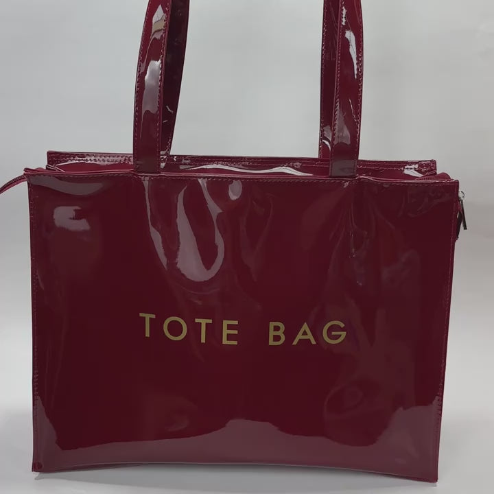 1pc Elegant RedBlack PU Crossbody Shoulder Bag High Quality PVC Handbag Zipper Closure Polyester Lining Perfect for Work Commute and Daily Use