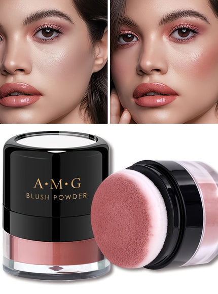 Blush Powder Puff Natural And Hydrating LongLasting Waterproof Blush Brightening Skin Tone Makeup Blush Lasting All Day Moisturizing And Brightening Berry Coral Pink Easy to Apply Makeup