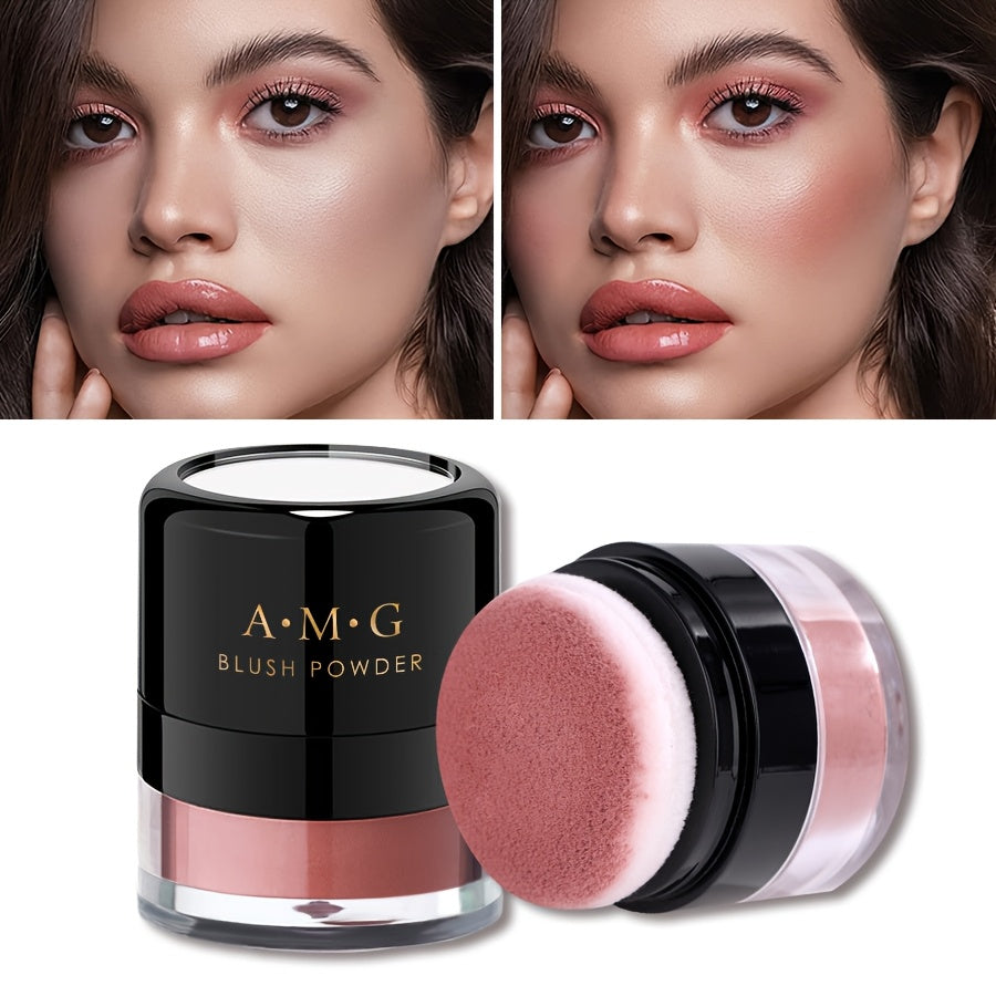 Blush Powder Puff Natural And Hydrating LongLasting Waterproof Blush Brightening Skin Tone Makeup Blush Lasting All Day Moisturizing And Brightening Berry Coral Pink Easy to Apply Makeup