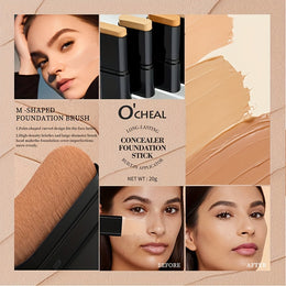 2in1 Waterproof Concealer  Foundation Stick  SweatResistant Strong Coverage for Dark Circles Natural Finish MultiColor Shades All Light Beige Types Compact TravelFriendly Design