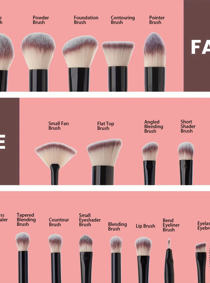 Rose Princess 18pc Professional Makeup Brush Kit