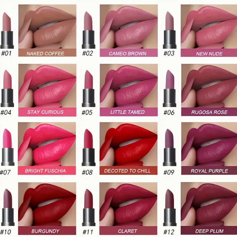 Vibrant Velvet Matte Lipstick Set Waterproof NonStaining