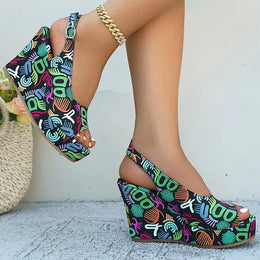 KissICON Print Decor Super High Heels Sandals for Women