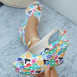 KissICON Print Decor Super High Heels Sandals for Women