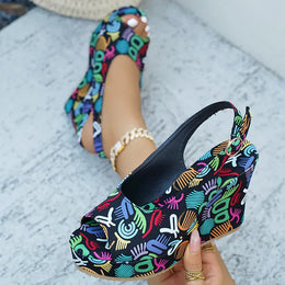 KissICON Print Decor Super High Heels Sandals for Women