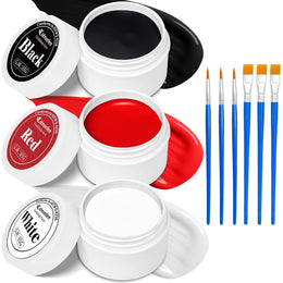 KissICON Pro OilBased Face  Body Paint Kit White Black Red