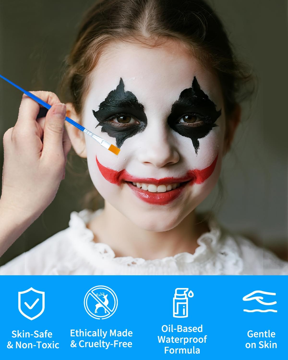 KissICON Pro OilBased Face  Body Paint Kit White Black Red