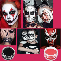 KissICON Professional Halloween Makeup Kit Face Body Paint White Black Red Special Effects Christmas Cosplay Party Supplies