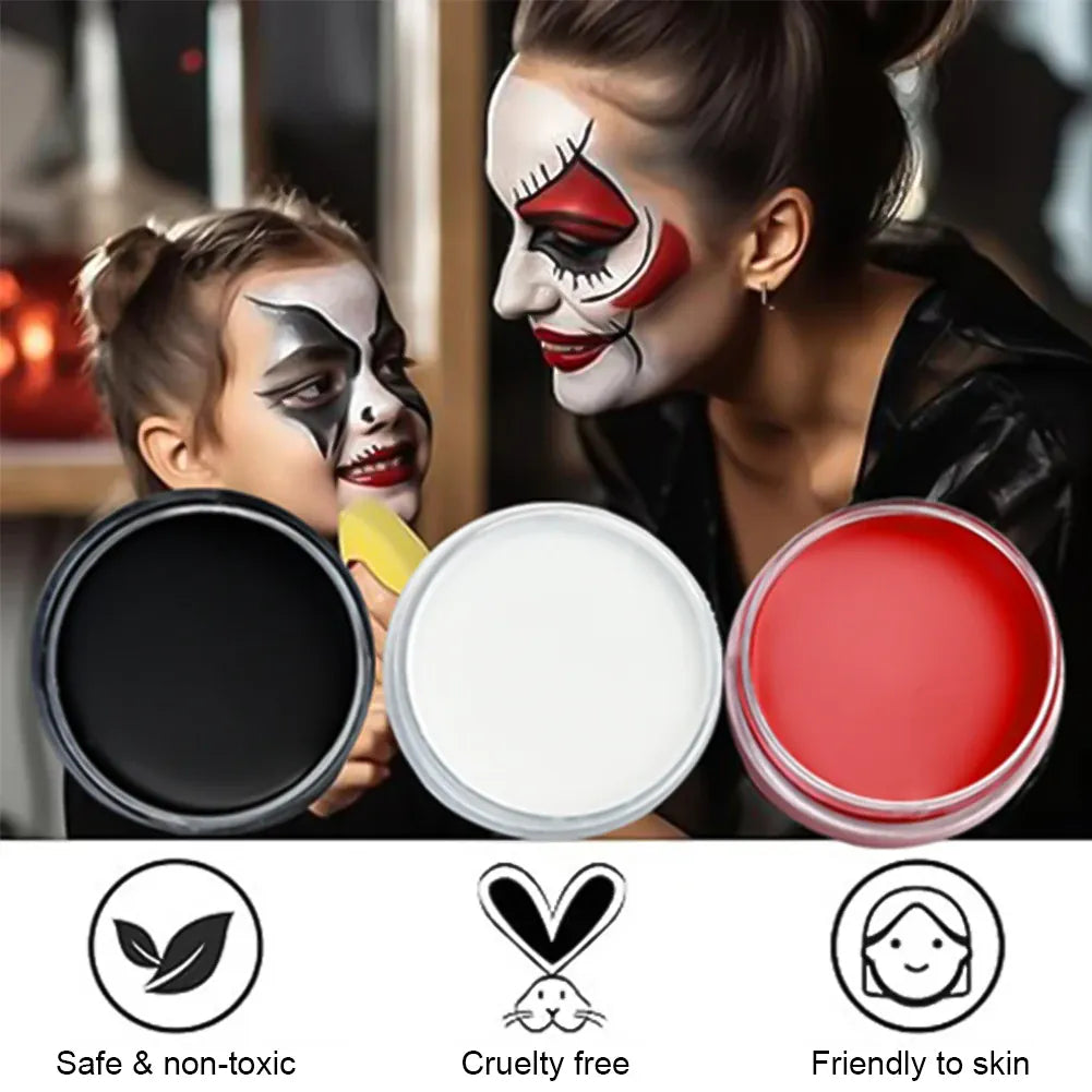 KissICON Professional Halloween Makeup Kit Face Body Paint White Black Red Special Effects Christmas Cosplay Party Supplies