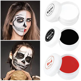 KissICON Professional Halloween Makeup Kit Face Body Paint White Black Red Special Effects Christmas Cosplay Party Supplies