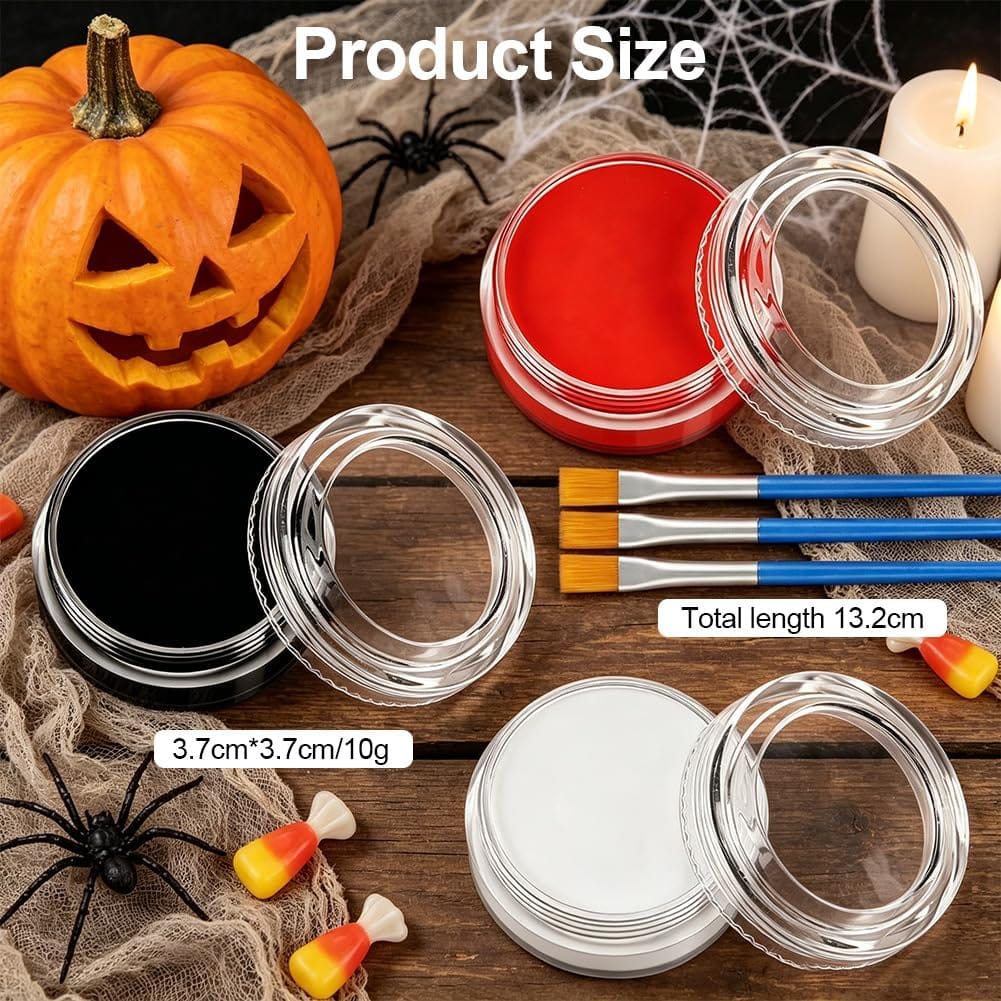 KissICON Professional White Black Red Face and Body Painting Kit