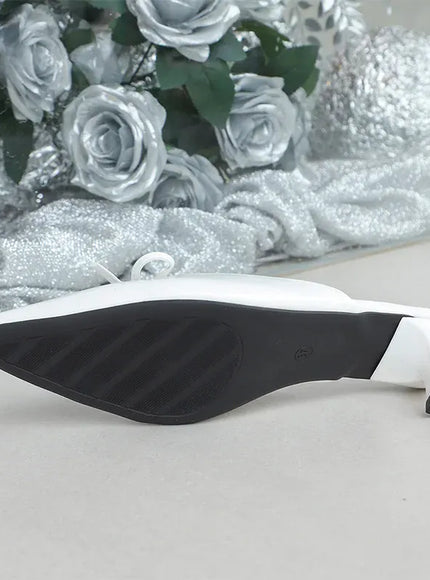 KissICON Pu Leather Low Heels Sandals for Women Bowtie