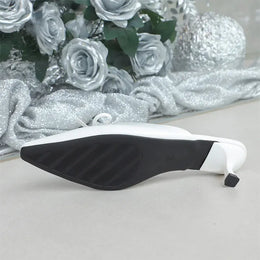 KissICON Pu Leather Low Heels Sandals for Women Bowtie