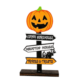 KissICON Pumpkin Style Gothic Style Halloween Ghost Ornament Handmade Wood Pumpkin Ghost Decor Atmosphere Decor Wooden Desktop Ornament Halloween Party
