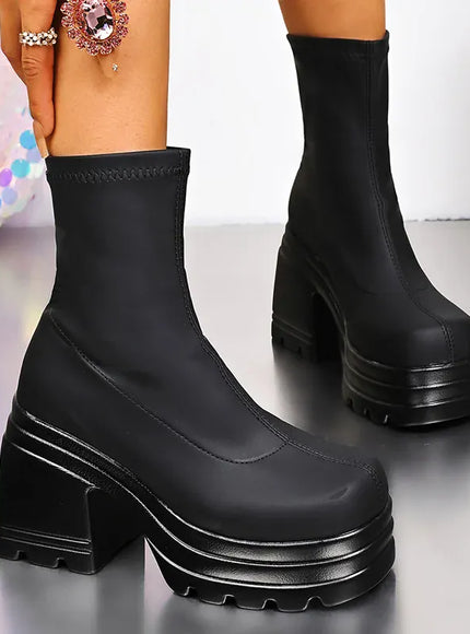 KissICON Punk Super High Heels Boots for Women Plus