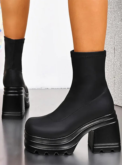 KissICON Punk Super High Heels Boots for Women Plus
