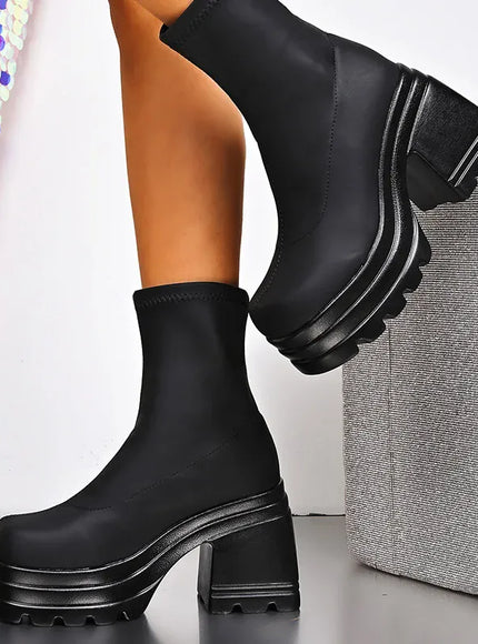 KissICON Punk Super High Heels Boots for Women Plus