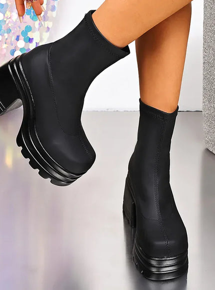 KissICON Punk Super High Heels Boots for Women Plus
