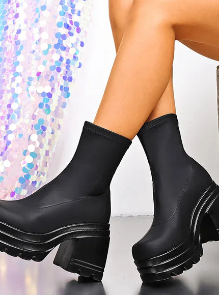 KissICON Punk Super High Heels Boots for Women Plus