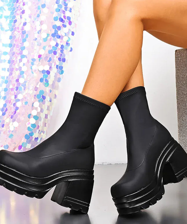 KissICON Punk Super High Heels Boots for Women Plus