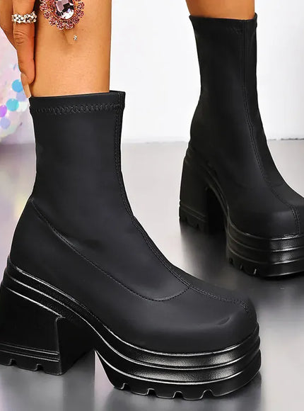 KissICON Punk Super High Heels Boots for Women Plus
