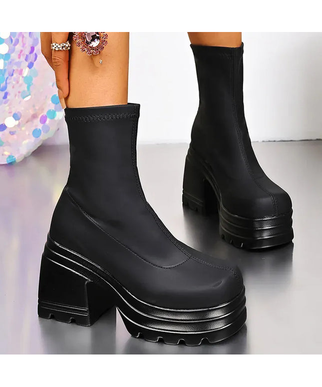 KissICON Punk Super High Heels Boots for Women Plus