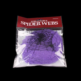 KissICON Purple / 100g Halloween Decoration Spider Web,Artificial Cobweb,Stretchy Cobweb With Spider,Horror Gothic Haunted House Home Decor