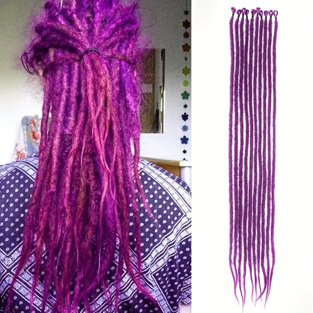 KissICON Purple / 26inch KissIcon Handmade Crochet Yarn Wigs - Rastafarian Style