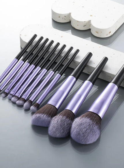 KissICON purple brown KissIcon 11pc Soft Fur Makeup Brushes - Beginner