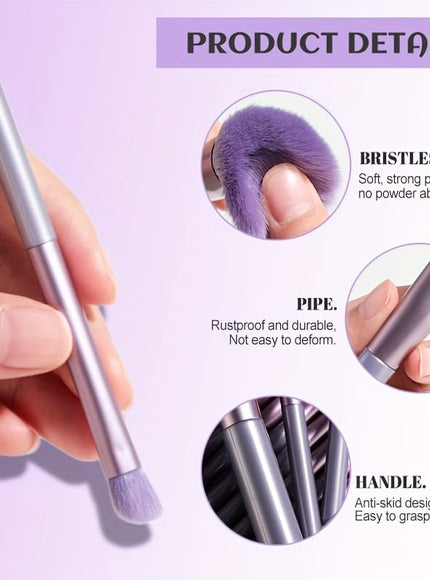 KissICON Purple Bsmall 12pc Pro Makeup Brush Set