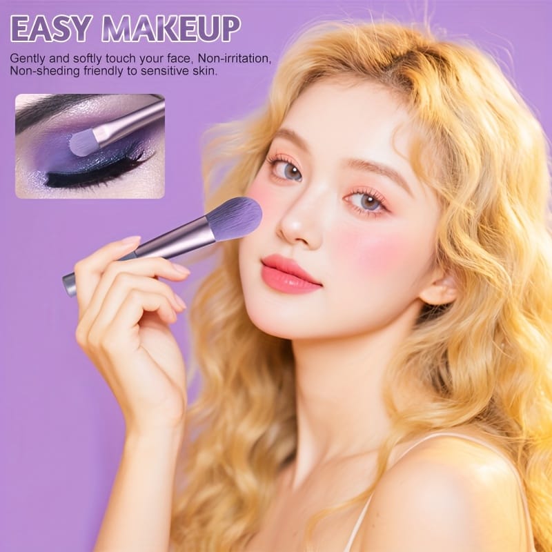 KissICON Purple Bsmall 12pc Pro Makeup Brush Set