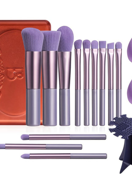 KissICON Purple Bsmall 12pc Pro Makeup Brush Set
