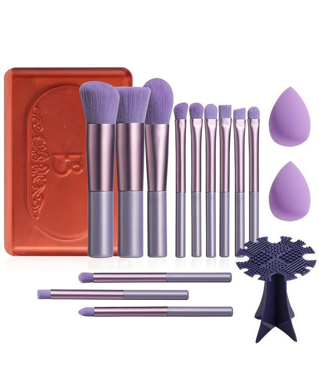 KissICON Purple Bsmall 12pc Pro Makeup Brush Set