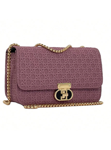 KissICON Purple Fashionable Lightweight Mini Golden Chain Shoulder Clutch