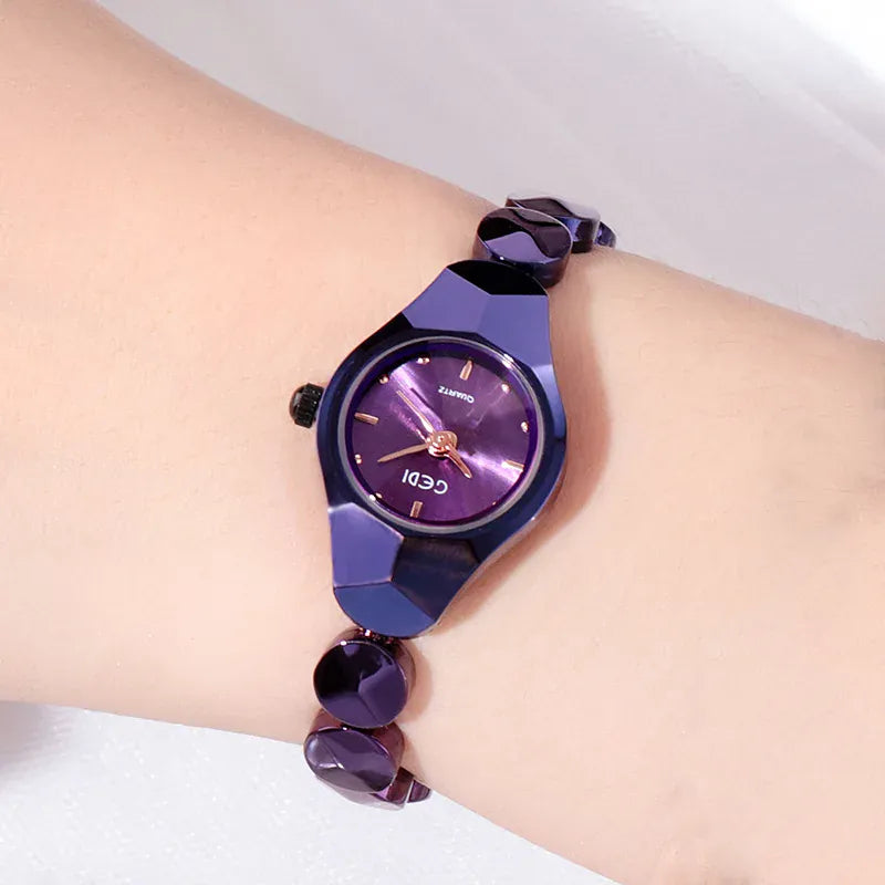 KissICON Purple-GEDI KissIcon UTHAI Women Watch Stainless Bracelet - Waterproof