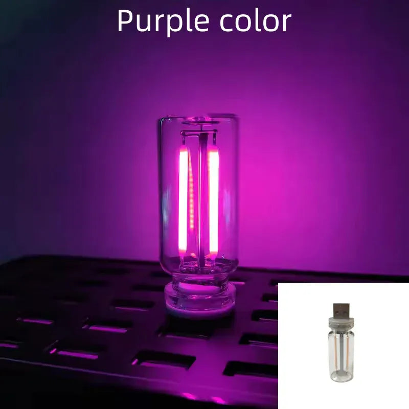 KissICON purple Halloween DecorAITHEA Led Glass Light  Usb Night Light Bulb Touch Dimming Usb Night Light For Car Interior Bedroom Home Decor