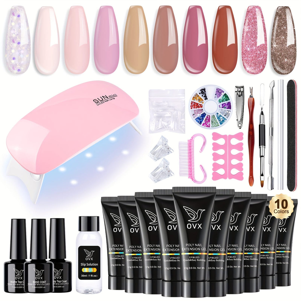 KissICON Purple KissIcon 10 Colour Acrylic Nail Art Kit -