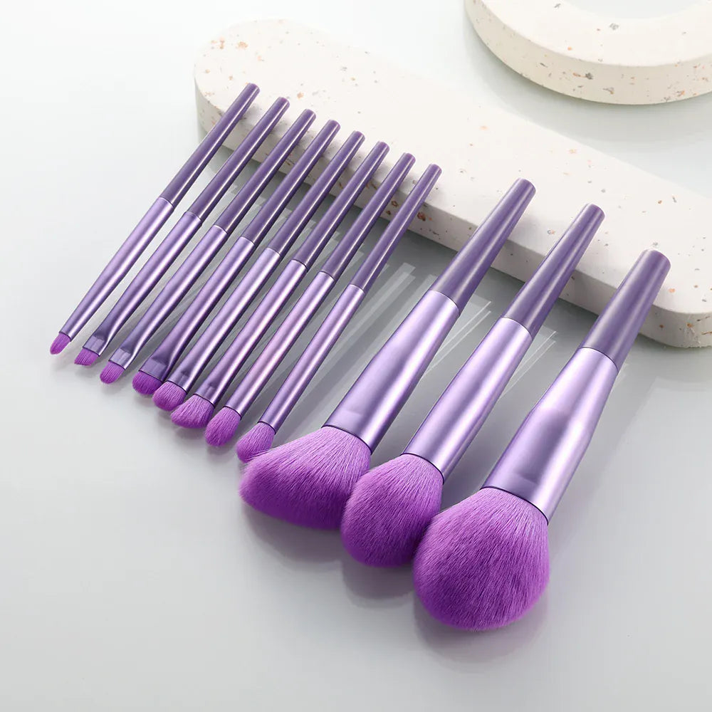 KissICON purple KissIcon 11pc Soft Fur Makeup Brushes - Beginner