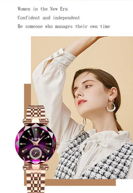 KissICON purple KissIcon UTHAI Women Watch Luxury Steel Band -