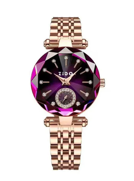 KissICON purple KissIcon UTHAI Women Watch Luxury Steel Band -