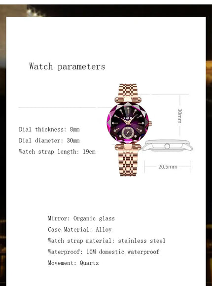 KissICON purple KissIcon UTHAI Women Watch Luxury Steel Band -