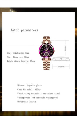 KissICON purple KissIcon UTHAI Women Watch Luxury Steel Band -