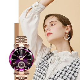 KissICON purple KissIcon UTHAI Women Watch Luxury Steel Band -