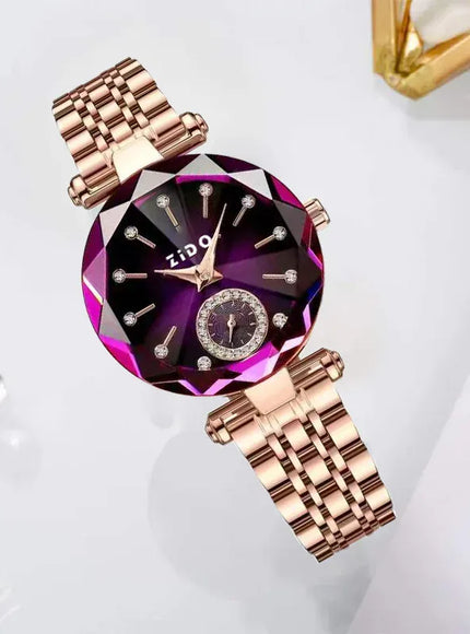 KissICON purple KissIcon UTHAI Women Watch Luxury Steel Band -